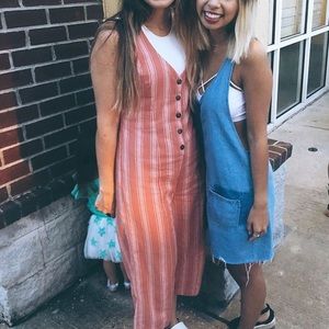 Coral midi-length jumpsuit